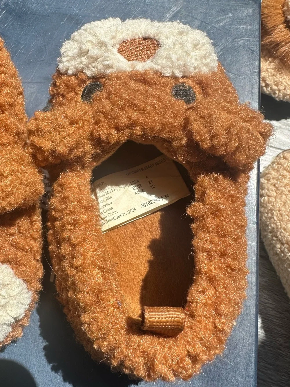Kids Cozy Brown Teddy Slip-On Shoes